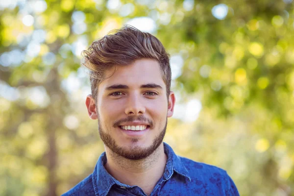 Handsome hipster looking at camera — Stock Photo, Image