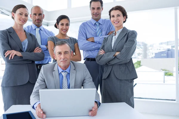 Business team working happily together — Stock Photo, Image