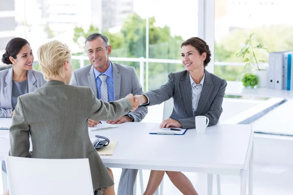 Interview panel listening to applicant — Stock Photo, Image