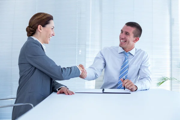 Business partners shaking hand together — Stock Photo, Image