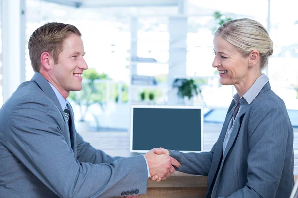 Business partners shaking hand together — Stock Photo, Image