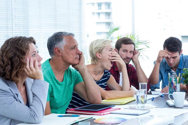 Exhausted business team in office — Stock Photo, Image