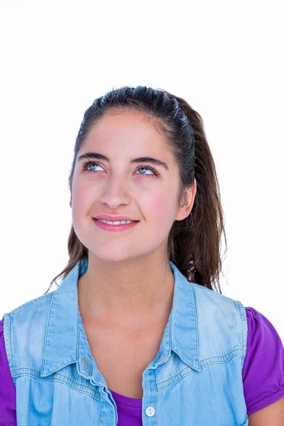 A pretty brunette looking away — Stock Photo, Image