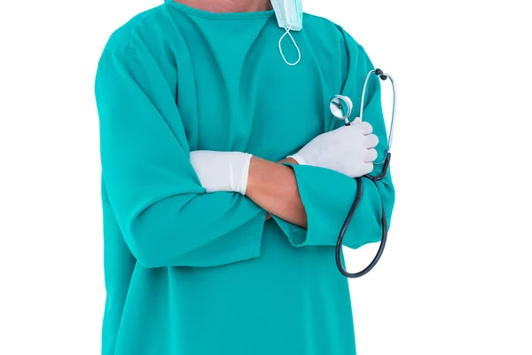 Surgeon against white screen — Stock Photo, Image
