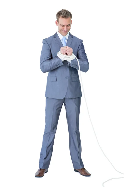 A businessman with hand attach — Stock Photo, Image