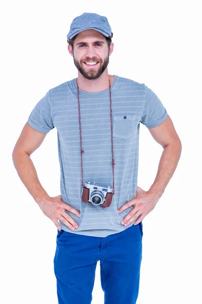 Gelukkig knappe man kijken camera — Stockfoto