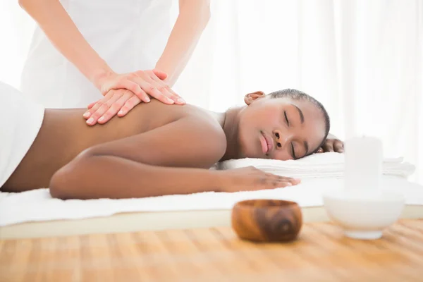 Woman enjoying massage — Stock Photo, Image