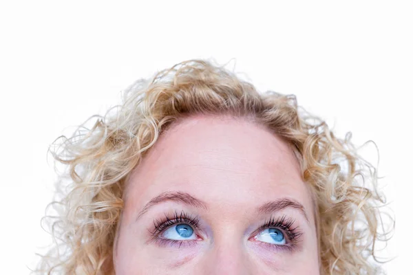 Close up van vrij blonde vrouw opzoeken — Stockfoto