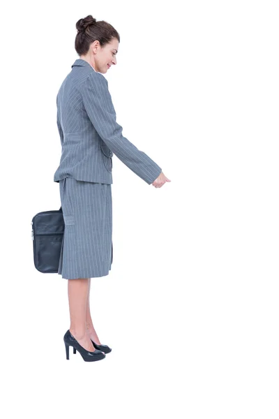 Uma mulher de negócios está a gesticular — Fotografia de Stock