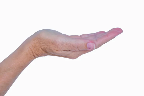 Human hand on white — Stock Photo, Image