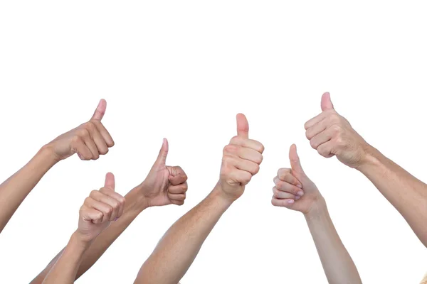Hands showing thumbs raised — Stock Photo, Image