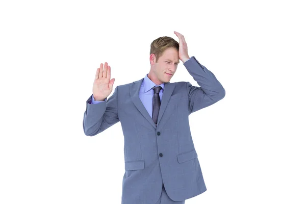 Stressed businessman getting headache — Stock Photo, Image