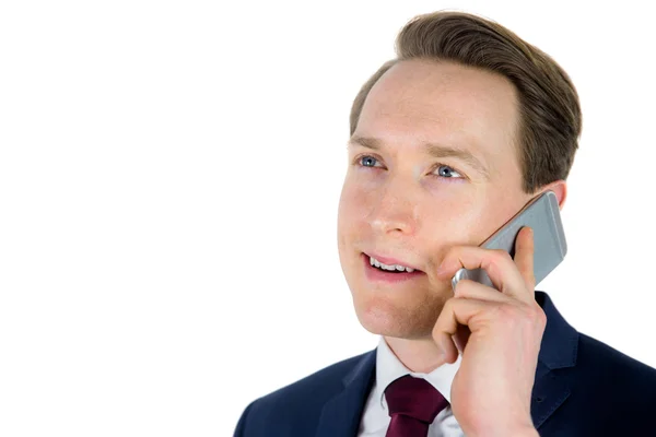 携帯電話の呼び出しを持つビジネスマン — ストック写真