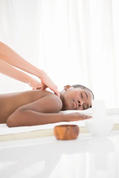 Woman enjoying massage — Stock Photo, Image