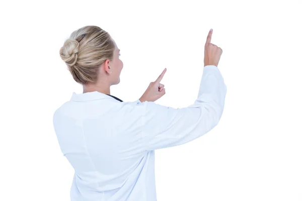 Лікар, що показує пальцем — стокове фото