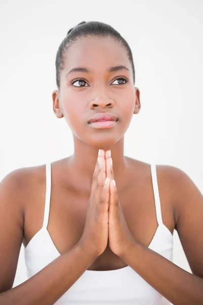 Woman doing relaxation exercise Royalty Free Stock Photos