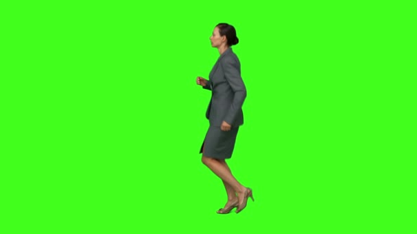 Businesswoman running in a hurry — Stock Video