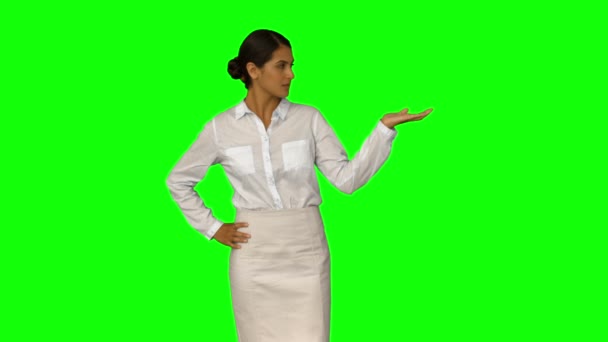 Businesswoman with her hand out — Stock Video