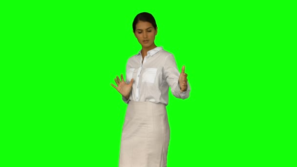 Businesswoman with her hands out — Stock Video