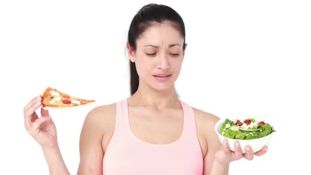 食べてかなりブルネットの女性 — ストック動画