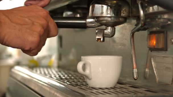 Barista fazendo uma xícara de café — Vídeo de Stock