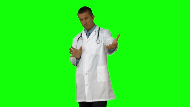 Médecin présentant avec les mains — Video