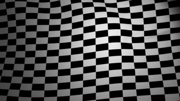 Bandiera a scacchi sventola — Video Stock