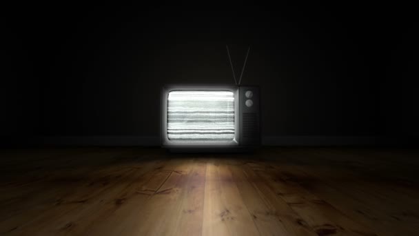 Altmodischer Fernseher mit grünem Bildschirm — Stockvideo