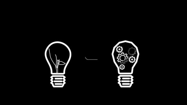 Light bulbs appearing in black and white — Stock Video