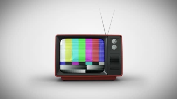 TV vecchio stile con statico — Video Stock