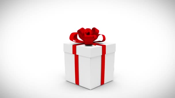 Regalo di compleanno esplodendo e rivelando cuore — Video Stock