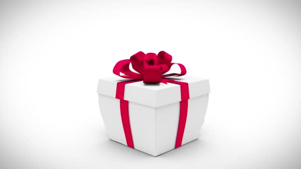 Animación digital de regalo de cumpleaños explotando — Vídeos de Stock