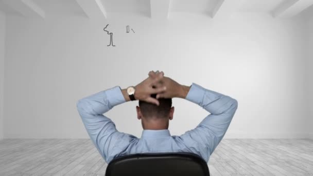 Businessman watching business brainstorm appear — Stock Video