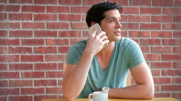 Estudante universitário falando ao telefone — Vídeo de Stock