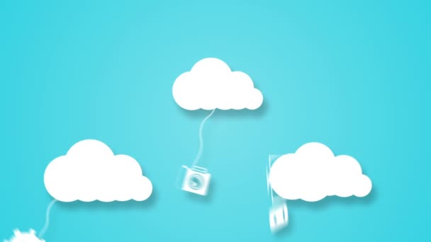 Cloud computing koncept med apps — Stockvideo