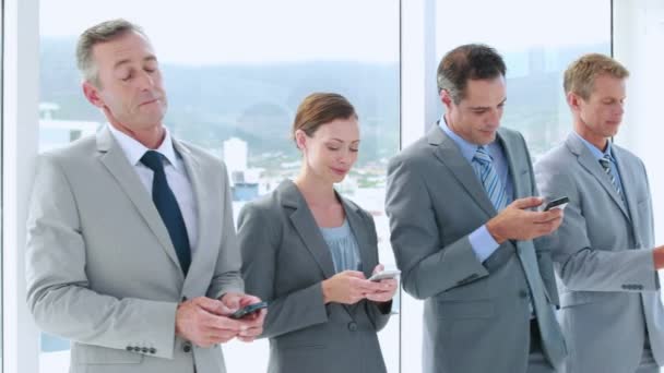 Les hommes d'affaires utilisant un smartphone au bureau — Video