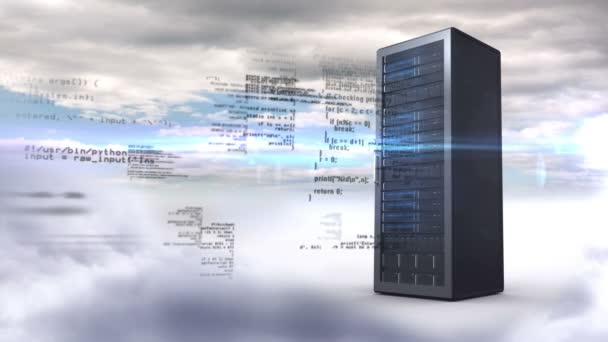 Torre del server sul cielo nuvoloso — Video Stock