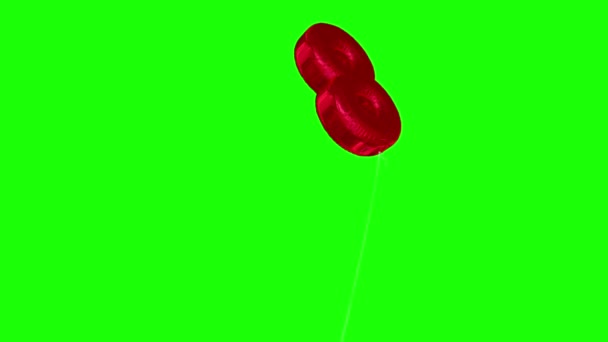 Red eight balloon floating to the top — Stock Video