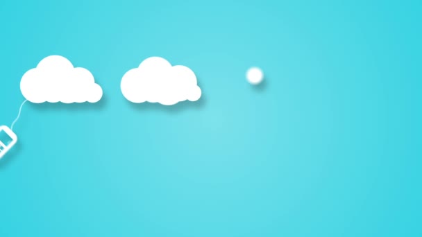 Conceito de computação em nuvem com aplicativos — Vídeo de Stock