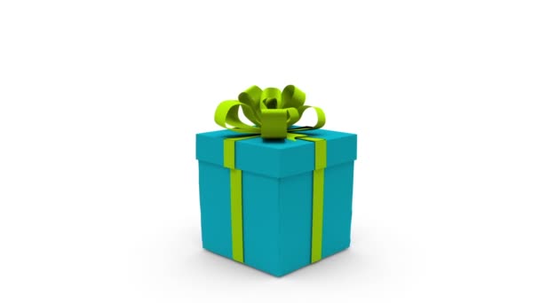 Animación digital de regalo de cumpleaños explotando — Vídeo de stock