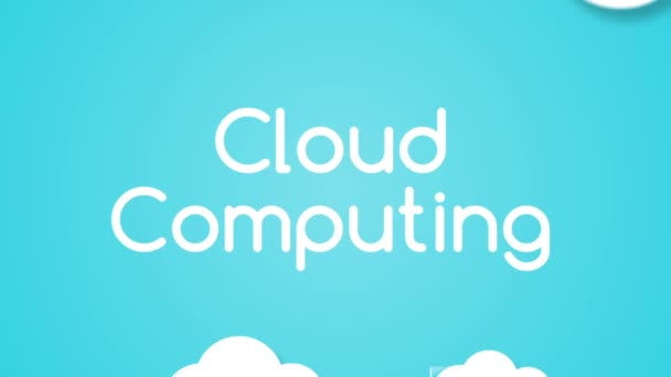 Cloud computing concept with apps — Stock Video