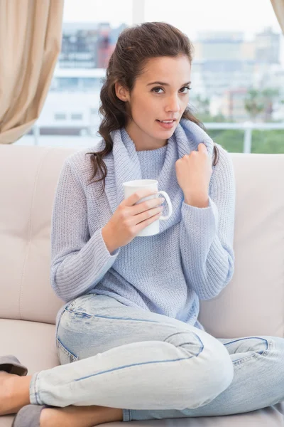 Woman having coffee — Stock Photo, Image