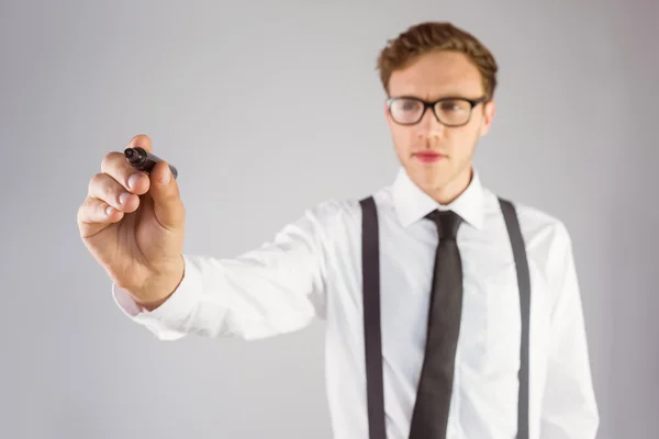 Zakenman schrijven met marker — Stockfoto