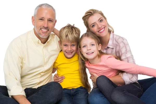Family smiling at camera — Stock Photo, Image