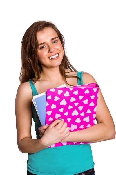 Junge Frau mit Büchern — Stockfoto