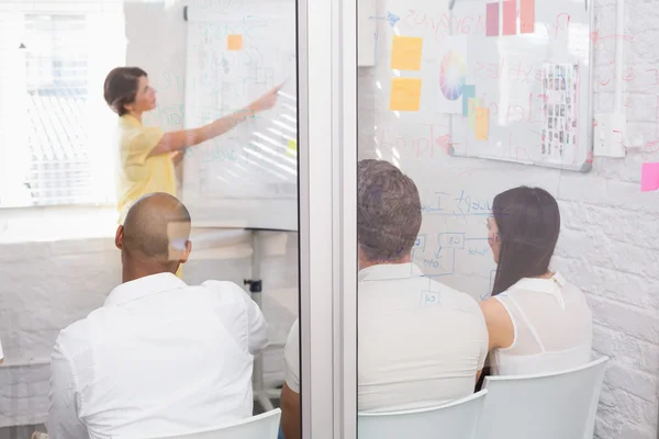 Business team listening during meeting — Stock Photo, Image