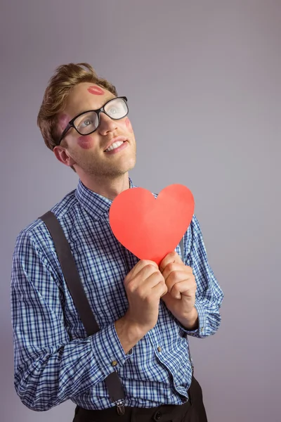 Hipster acoperit de săruturi — Fotografie, imagine de stoc
