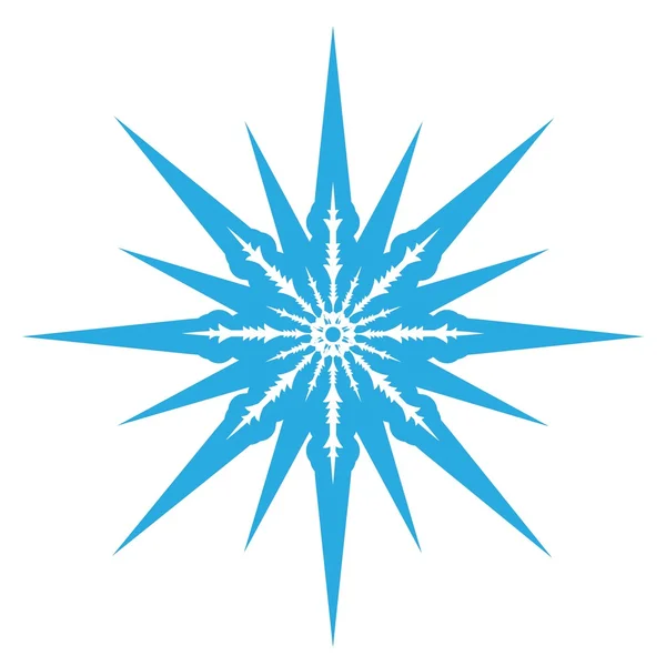 Delicato fiocco di neve blu digitale — Foto Stock