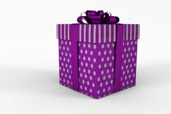 Purple and silver gift box — Stock Photo, Image