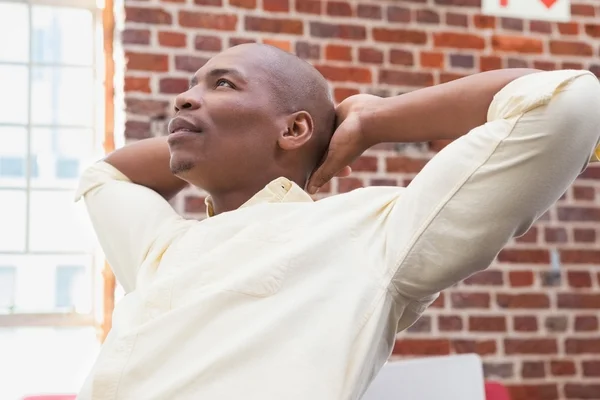 Businessman looking up and thinking — Stock Photo, Image